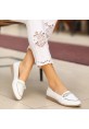 Jari Beyaz Cilt Babet Ayakkabı