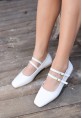 Zoya Beyaz Rugan Babet Ayakkabı